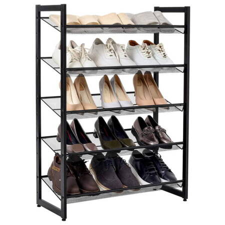 5-poziomowa półka na buty - Czarna szafka na buty do przedpokoju - Regał - SONGMICS LMR005B