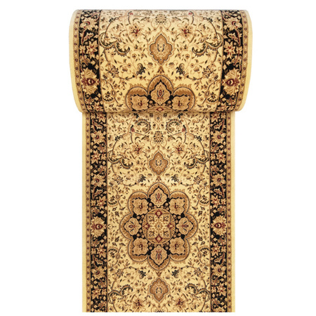 Chodnik dywanowy klasyczny Exclusive 03 – kremowy, ozdobny, bogaty wzór orientalny, kształt prostokątny. Szerokość 100 cm.