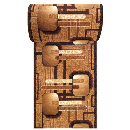 Chodnik dywanowy z  wzorem abstrakcyjnym prostokątny BCF Alfa 16 – brązowy, szerokość 120 cm