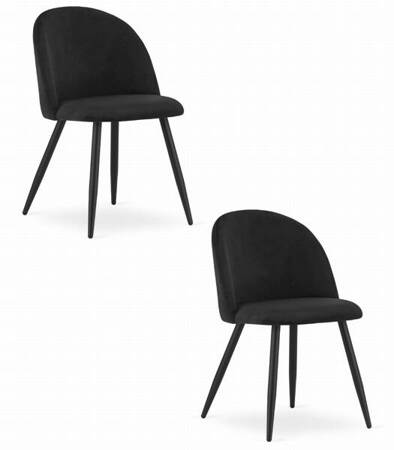 Czarne nowoczesne krzesła tapicerowane do jadalni (zestaw 2 sztuk) BELLO