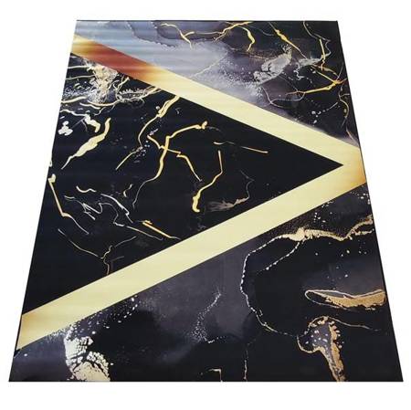 Dywan czarno złoty Marmur nowoczesny BLACK and GOLD 12 - 60x100 cm