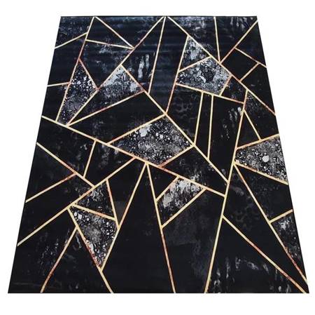Dywan czarno złoty geometryczny Mozaika BLACK and GOLD 16 - 80x150 cm