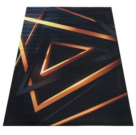 Dywan czarno złoty geometryczny nowoczesny BLACK and GOLD 03 - 60x100 cm