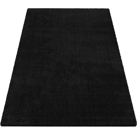 Dywan czarny bez wzorów nowoczesny do salonu Kamel 120x170 cm
