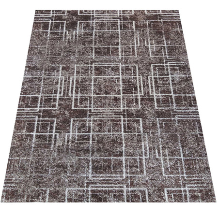 Dywan geometryczny przecierany Panamero 09 brązowy 80x150 cm