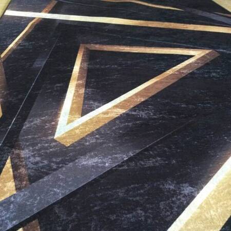 Dywan nowoczesny geometryczny Black and Gold 03 czarny 160x220 cm