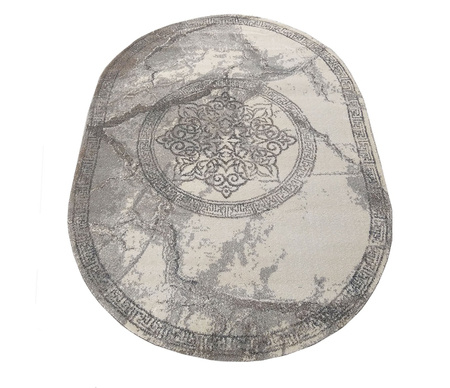 Dywan szary owalny do salonu Mandala styl Versace VISTA 04 – 120x170 cm