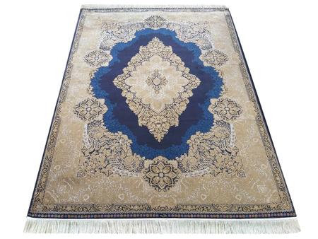 Dywan vintage ekskluzywny o najwyższej jakości Qum Silk 02 granatowy 160x230 cm