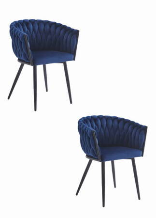 Eleganckie plecione krzesła do jadalni ORION - Tapicerowane krzesła Warkocz (2szt)