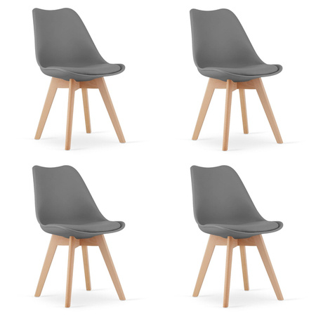 Grafitowe krzesła do kuchni MARK - Ciemnoszare krzesła z tworzywa (komplet 4 sztuk)