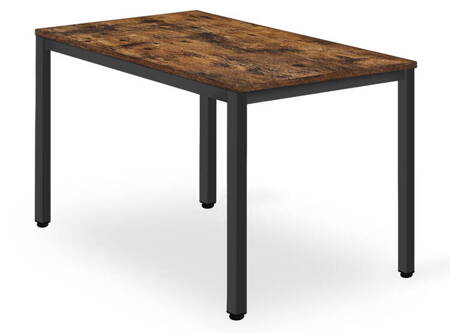 Industrialny prostokątny stół kuchenny 120x60cm - brązowy blat i czarne nogi TESSA