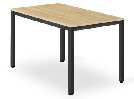 Klasyczny prostokątny stół do kuchni 120x60cm - dębowy blat i czarne nogi TESSA