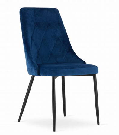 Krzesło do jadalni granatowe tapicerowane IMOLA - Krzesło z aksamitu