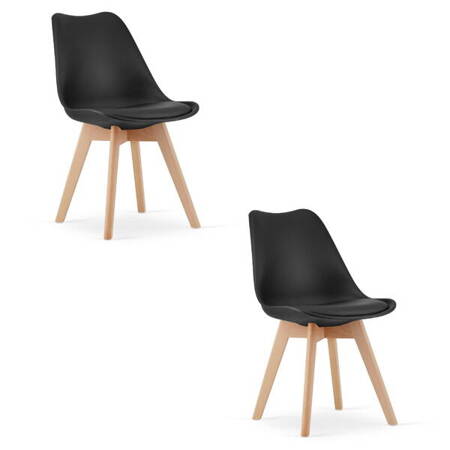Nowoczesne czarne krzesła do jadalni z tworzywa MARK (2 sztuki) - Loftowe krzesła