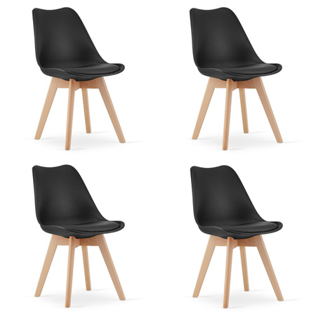 Nowoczesne czarne krzesła do kuchni z tworzywa MARK (4 sztuki) - Loftowe krzesła