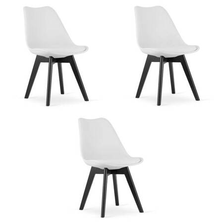 Nowoczesne krzesła kuchenne z poduszką MARK - Skandynawskie krzesła z tworzywa x3