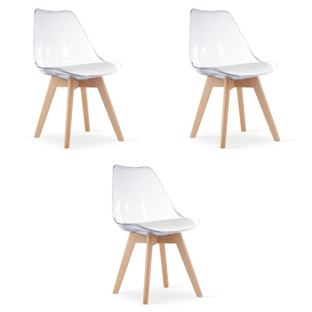 Nowoczesne przezroczyste krzesła do jadalni MARK - Transparentne krzesła (3szt)