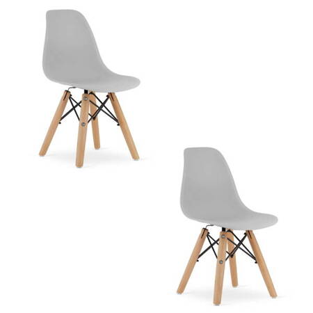 Nowoczesne szare krzesła kuchenne z tworzywa ZUBI (2szt) - Tanie krzesła do kuchni