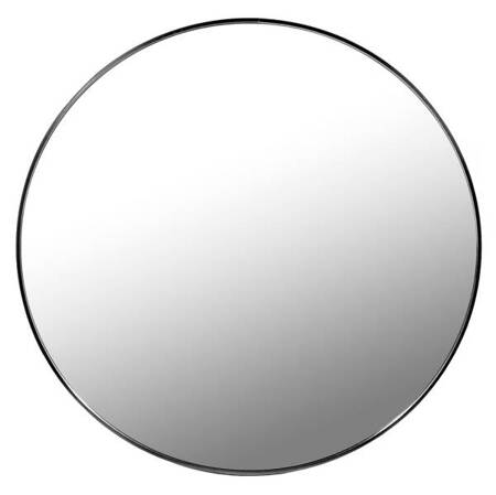 Okrągłe lustro w prostej czarnej ramie - Lustro o średnicy 70cm
