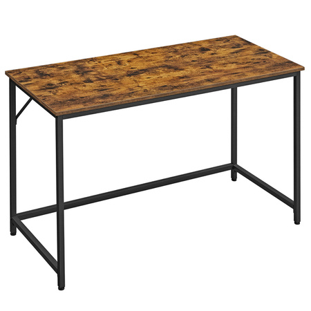 Proste industrialne biurko - Loftowe metalowe biurko z drewnianym blatem - VASAGLE LWD039B01