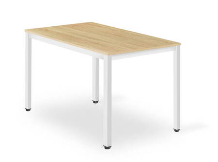 Prostokątny stół kuchenny 120x60cm - dębowy blat i białe nogi TESSA