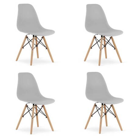 Skandynawskie szare krzesła do jadalni OSAKA (4szt) - Tanie krzesła kuchenne