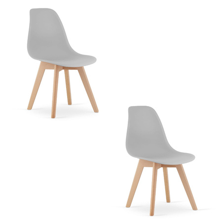 Skandynawskie szare krzesła do kuchni KITO (2szt) - Krzesła kuchenne z tworzywa