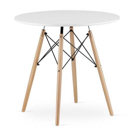 Stół okrągły skandynawski 80cm TODI - Biały stół do jadalni