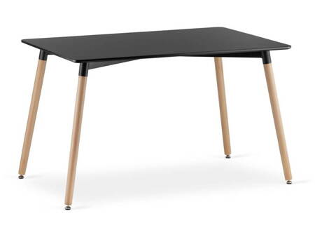 Stół prostokątny skandynawski 120x80cm ADRIA - Czarny nowoczesny stół do jadalni