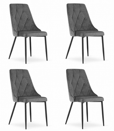 Stylowe krzesła tapicerowane do jadalni (komplet 4szt) IMOLA - Ciemnoszare krzesła
