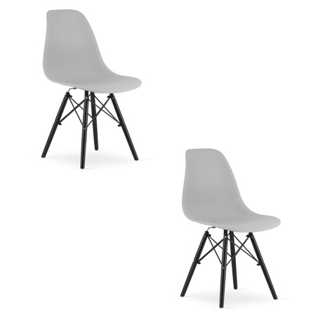 Szare nowoczesne krzesła kuchenne OSAKA - Skandynawskie krzesła z tworzywa x2