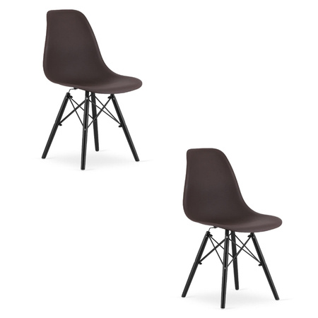 Zestaw 2 krzeseł kuchennych w kawowym kolorze OSAKA - Nowoczesne krzesła kuchenne
